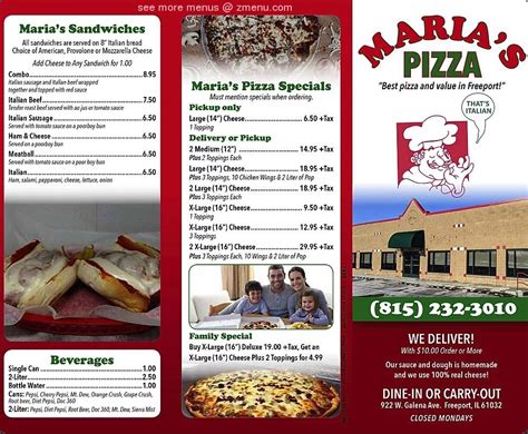 maria's pizza sterling menu  Innovative